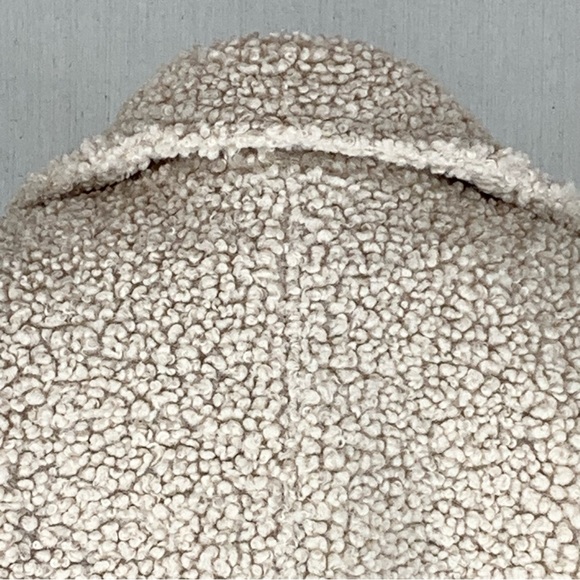 Knox Rose~Women’s Cream Sherpa/Teddy Snap‎ Front Collared Jacket/Coat~Sz S - Picture 9 of 14